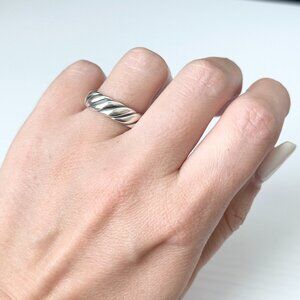 David Yurman 925 Sterling Silver 6mm Sculpted Cable Contour Ring Size 6US